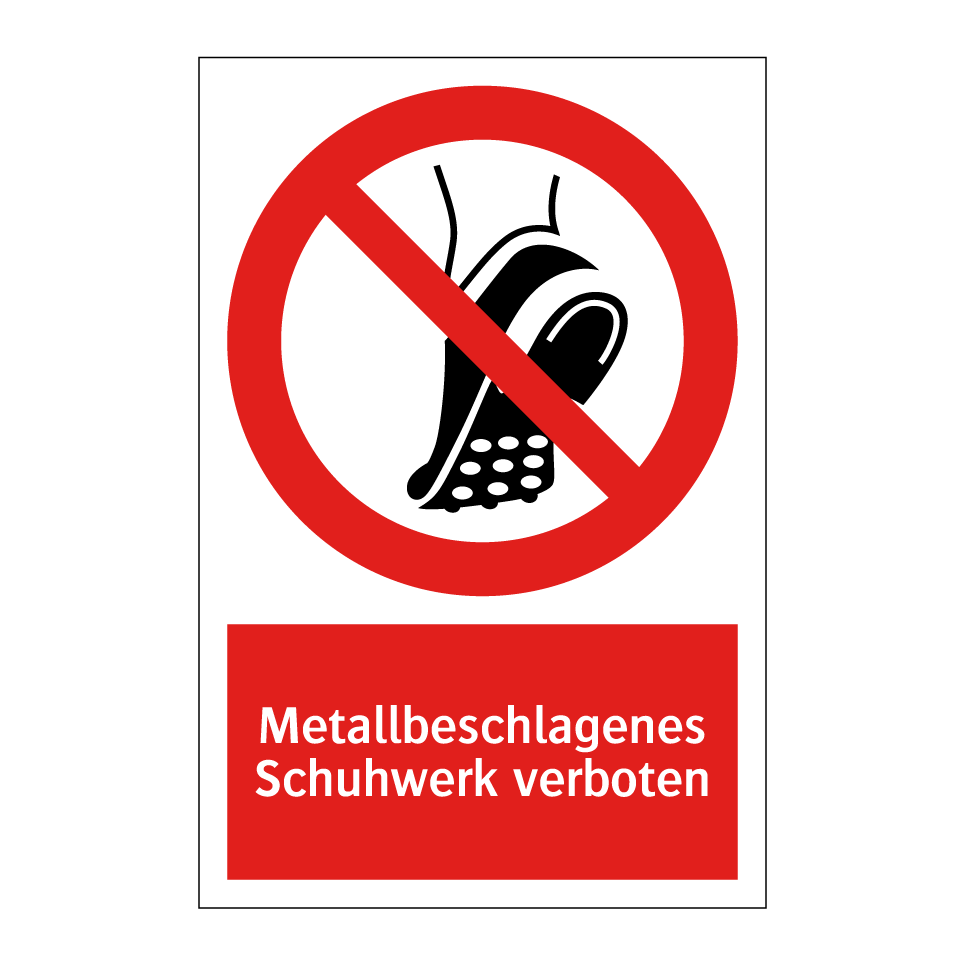 Metallbeschlagenes Schuhwerk verboten
