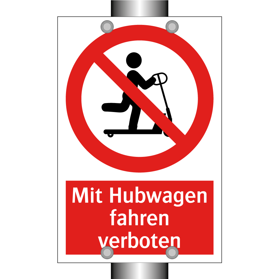 Mit Hubwagen fahren verboten