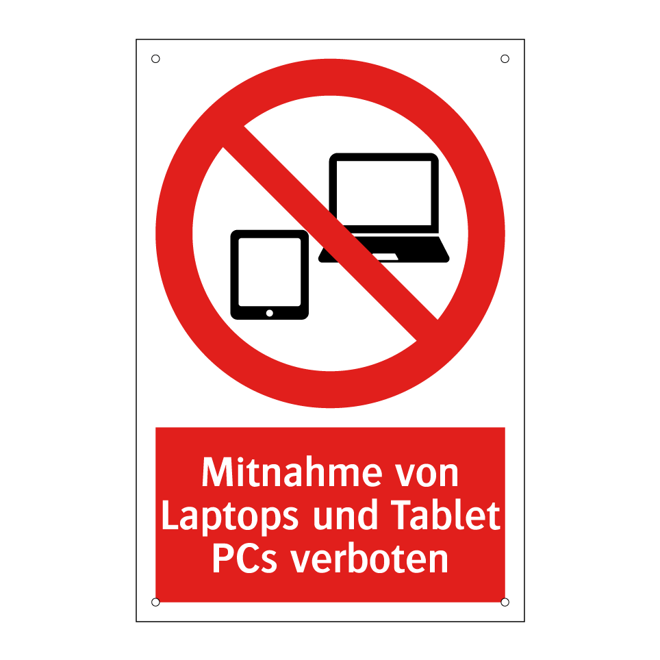 Mitnahme von Laptops und Tablet PCs verboten