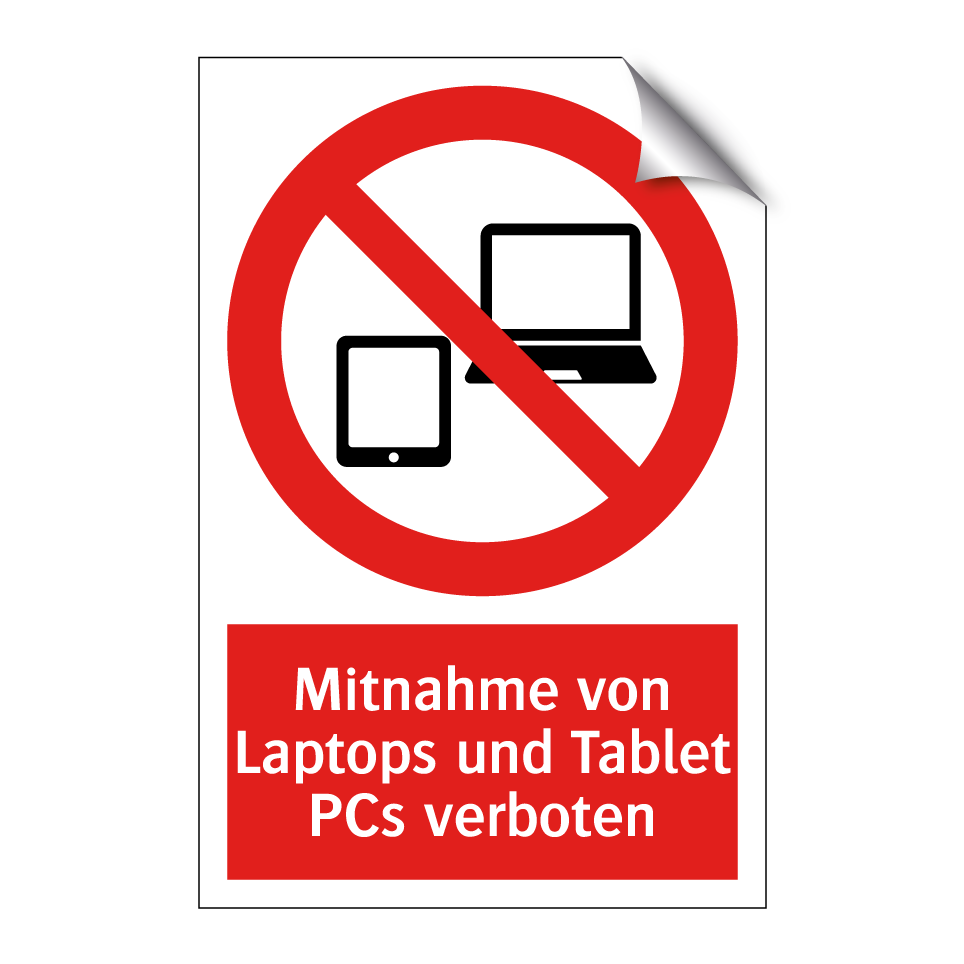 Mitnahme von Laptops und Tablet PCs verboten