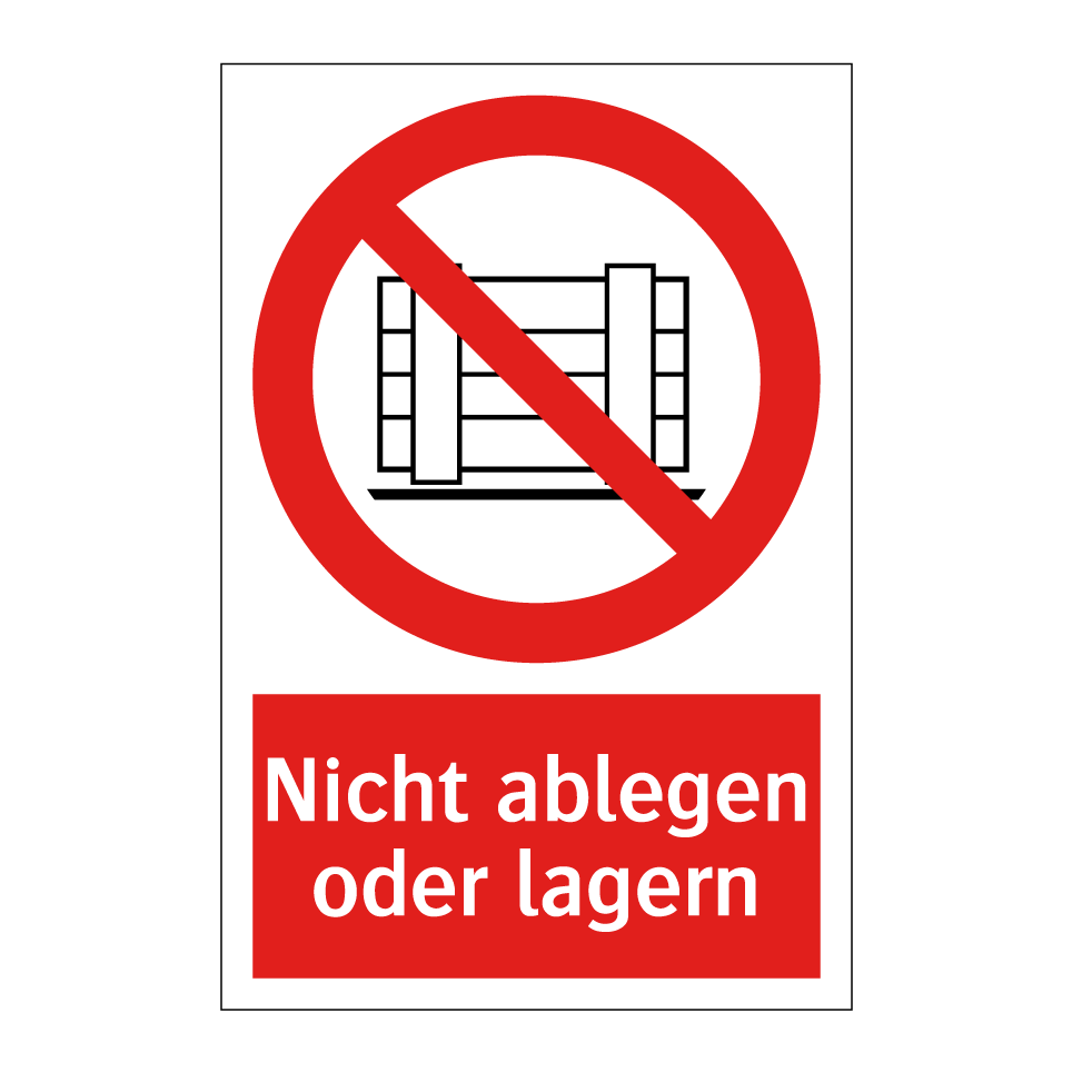 Nicht ablegen oder lagern