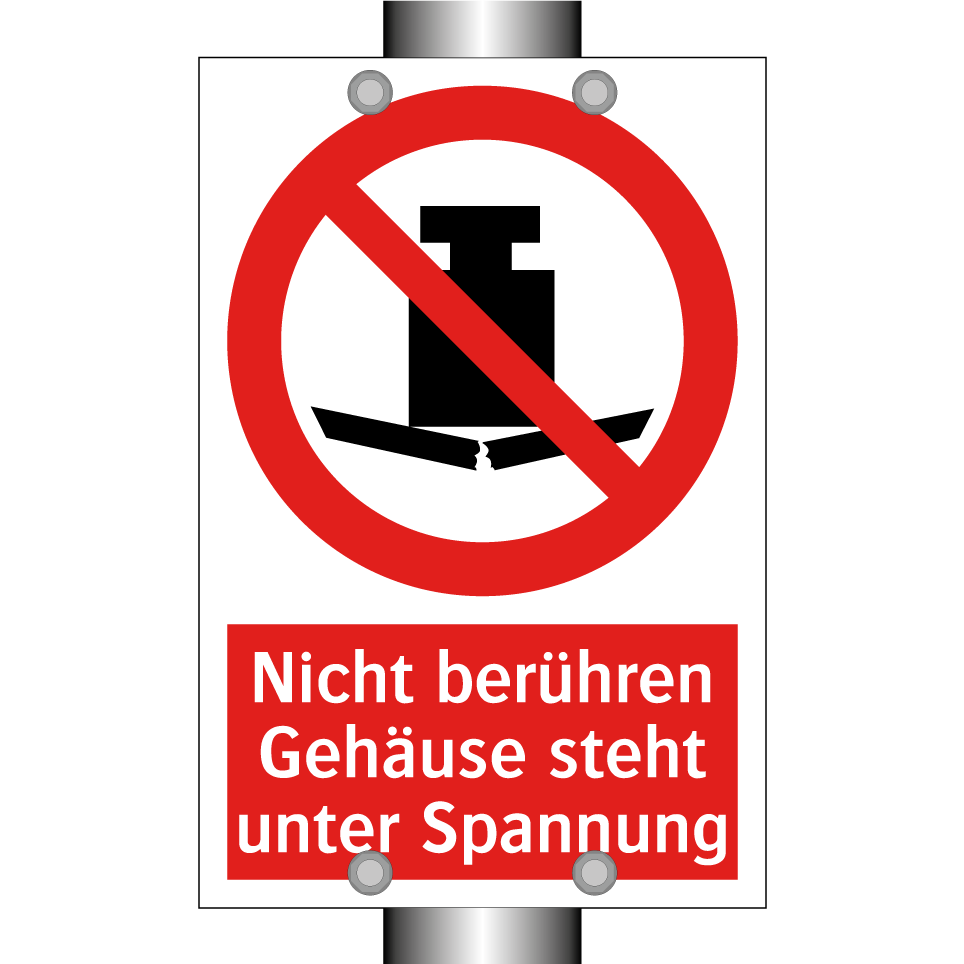 Nicht berühren Gehäuse steht unter Spannung
