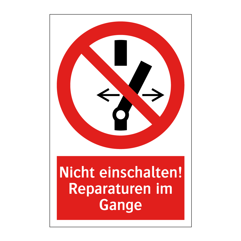 Nicht einschalten! Reparaturen im Gange