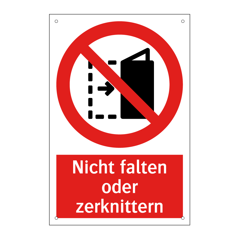 Nicht falten oder zerknittern