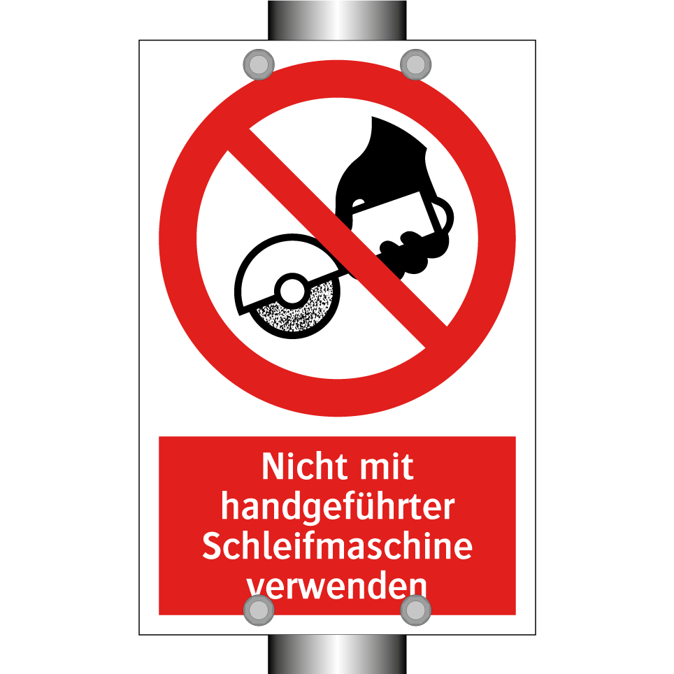 Nicht mit handgeführter Schleifmaschine verwenden