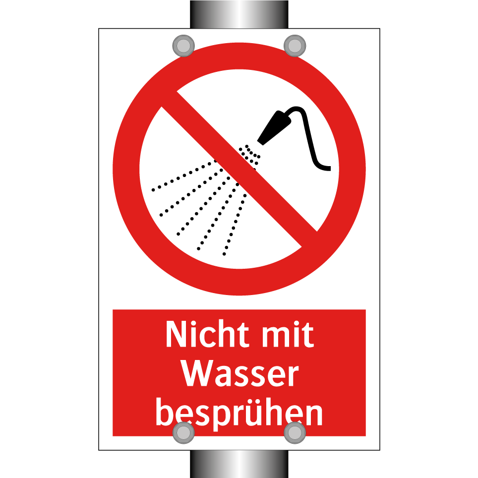 Nicht mit Wasser besprühen