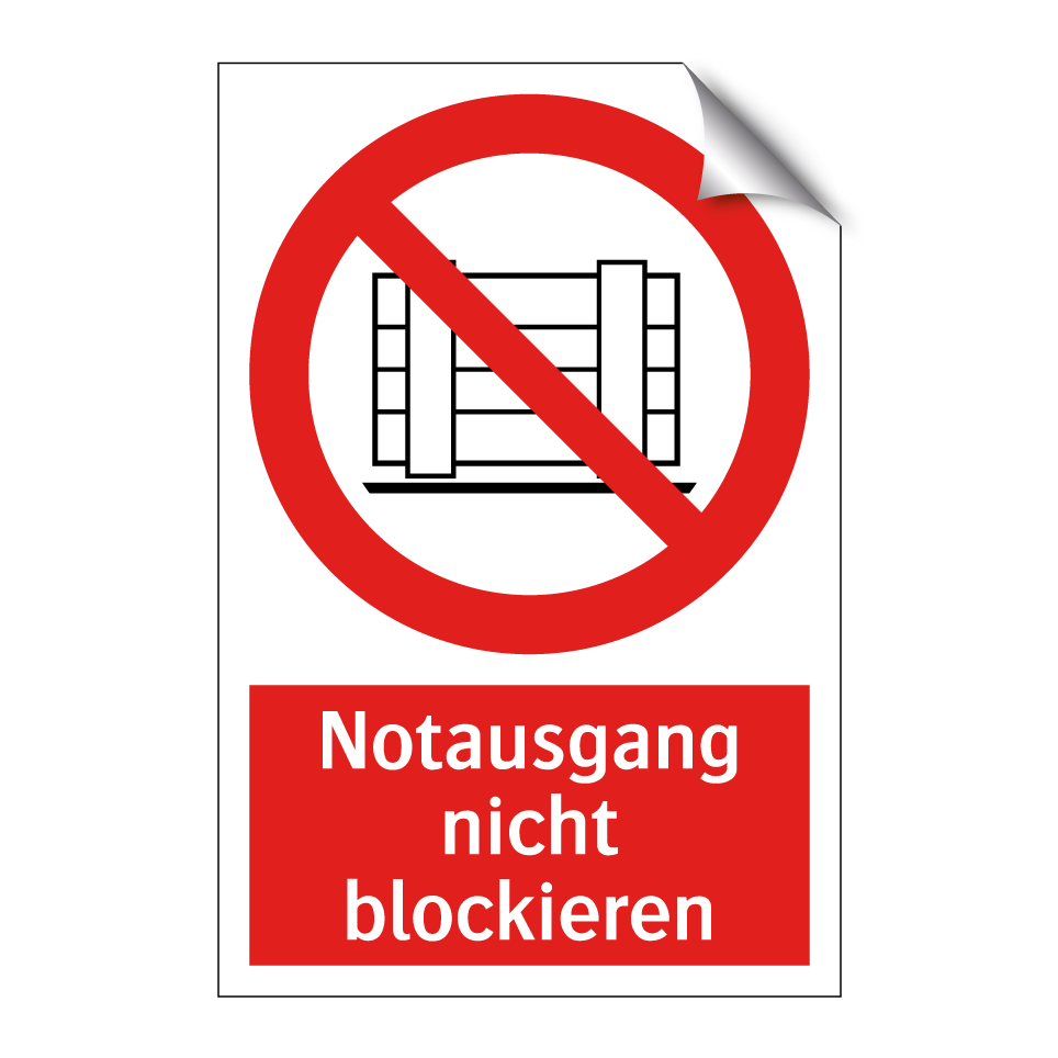 Notausgang nicht blockieren