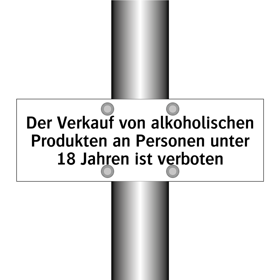 Der Verkauf von alkoholischen Produkten an Personen unter 18 Jahren ist verboten