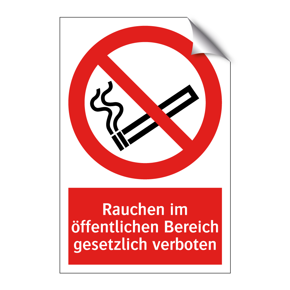 Rauchen im öffentlichen Bereich gesetzlich verboten
