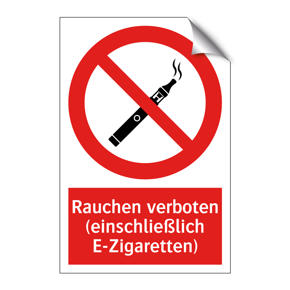 Rauchen verboten (einschließlich E-Zigaretten)