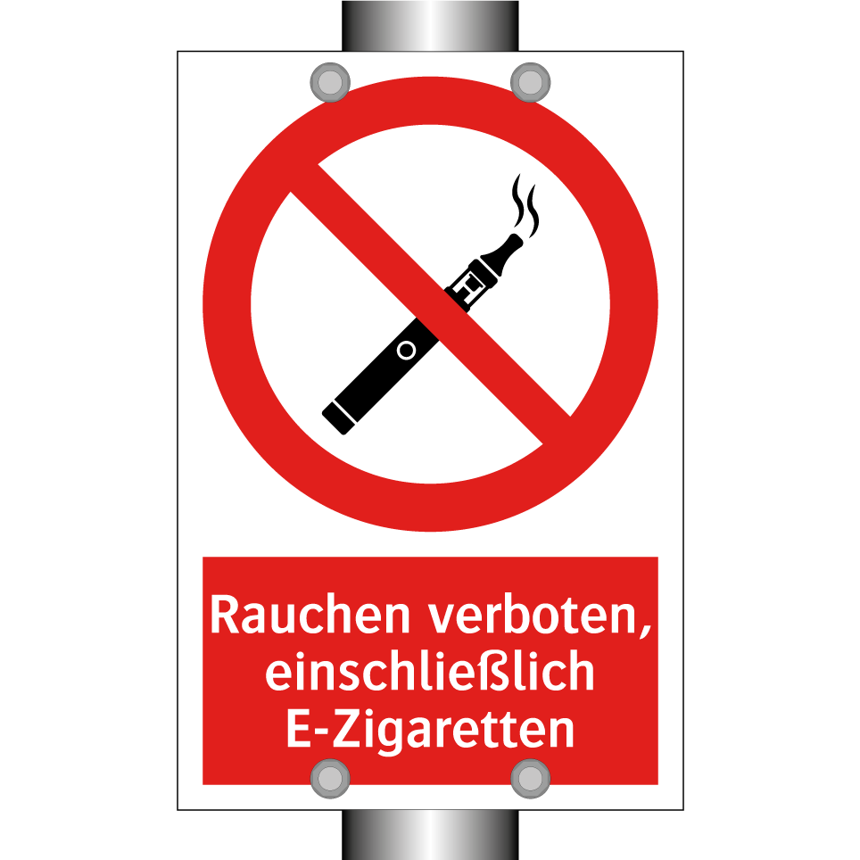 Rauchen verboten, einschließlich E-Zigaretten