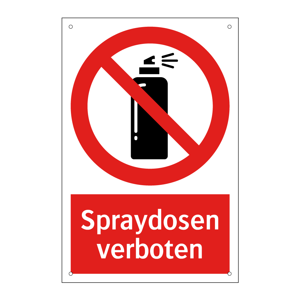 Spraydosen verboten