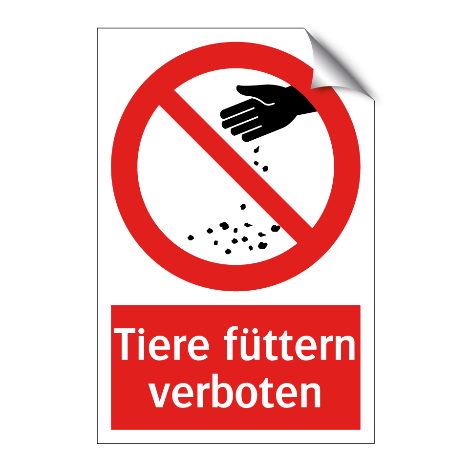 Tiere füttern verboten