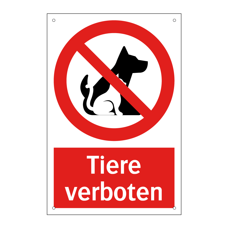Tiere verboten