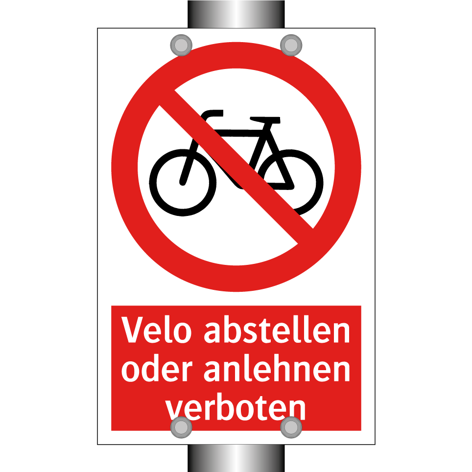 Velo abstellen oder anlehnen verboten