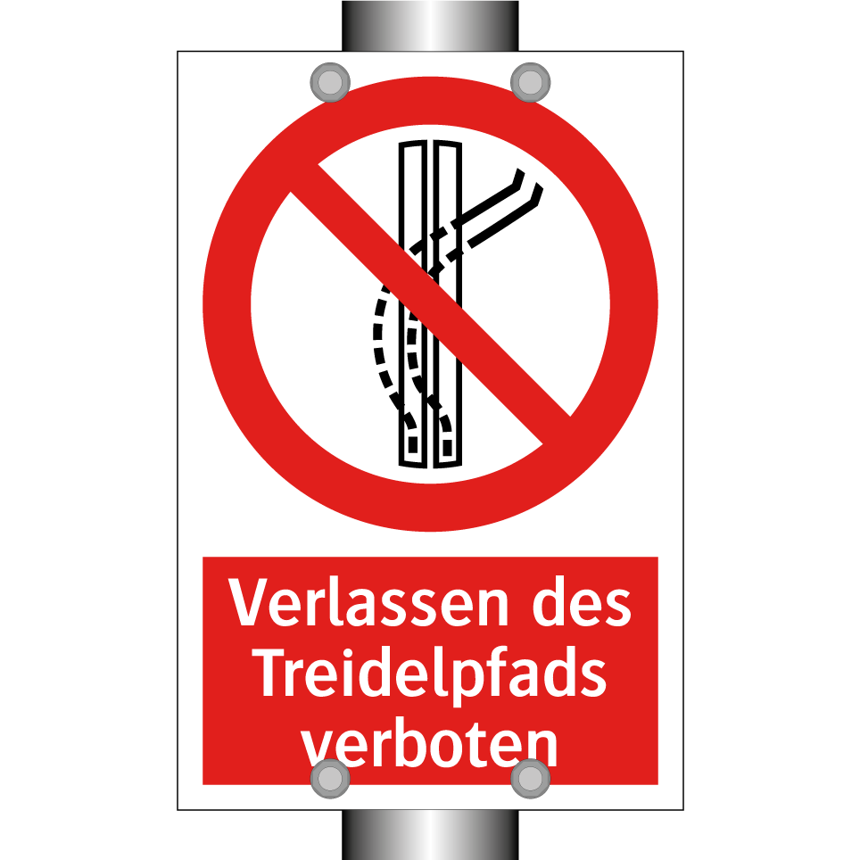 Verlassen des Treidelpfads verboten