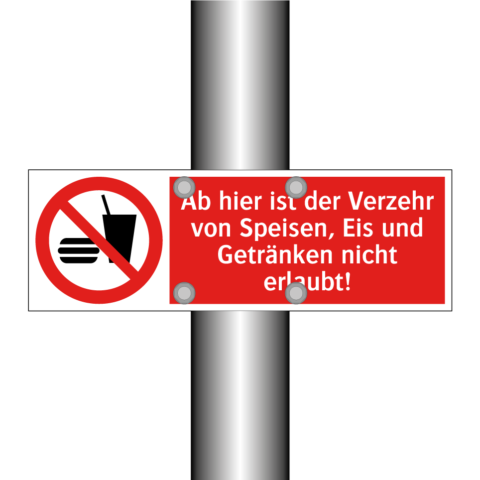 Ab hier ist der Verzehr von Speisen, Eis und Getränken nicht erlaubt!
