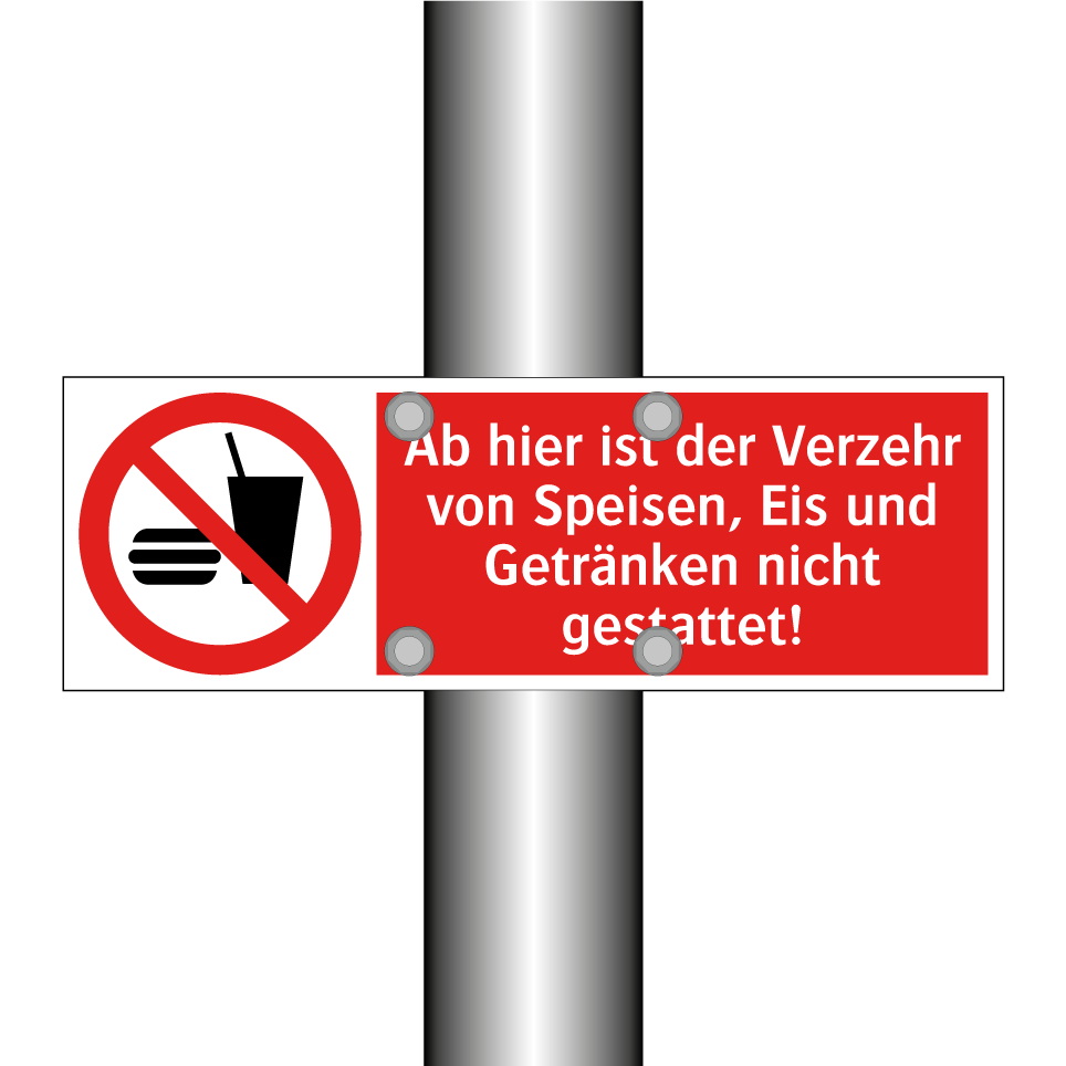 Ab hier ist der Verzehr von Speisen, Eis und Getränken nicht gestattet!