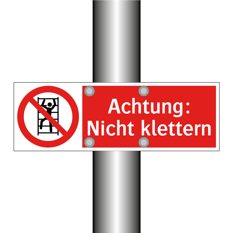 Achtung: Nicht klettern