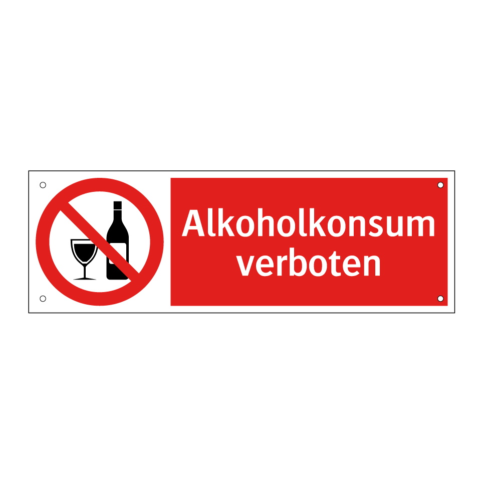 Alkoholkonsum verboten