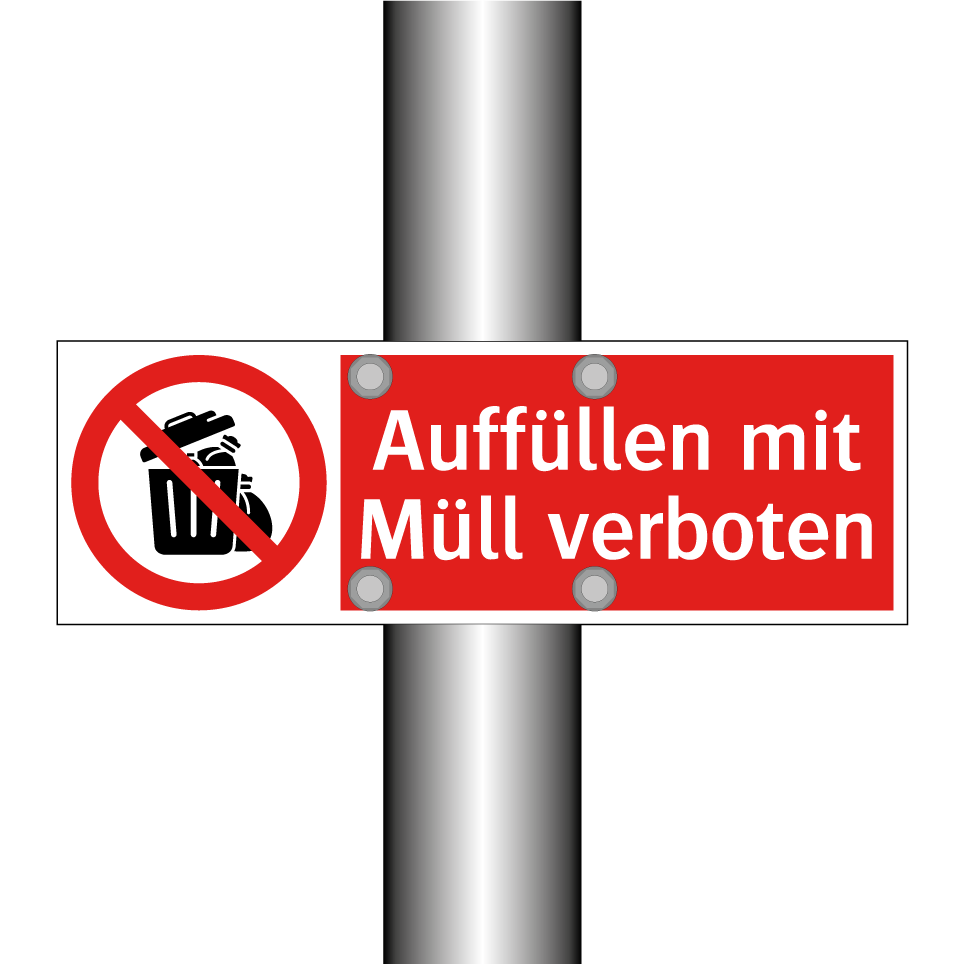 Auffüllen mit Müll verboten
