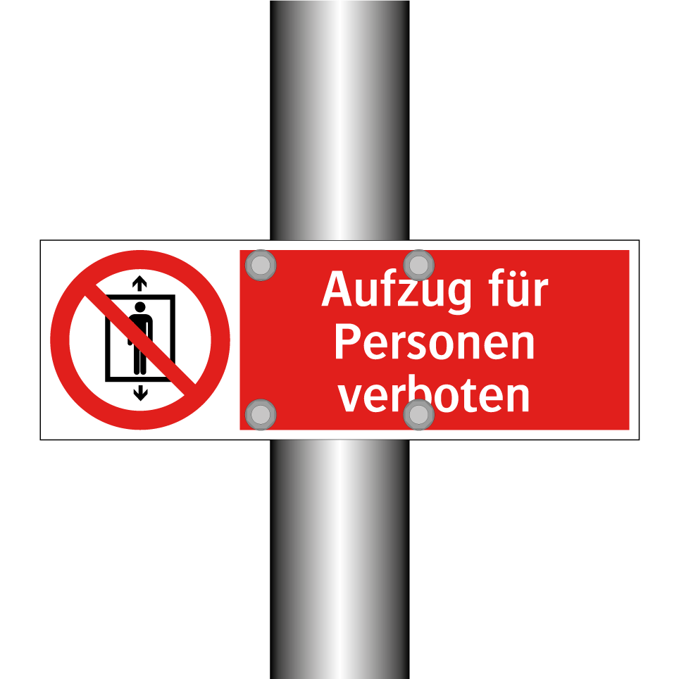 Aufzug für Personen verboten