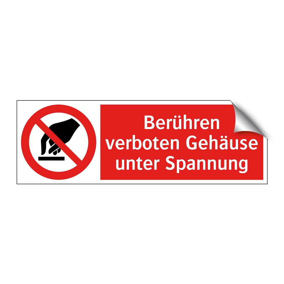 Berühren verboten Gehäuse unter Spannung