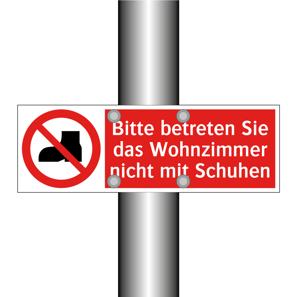 Bitte betreten Sie das Wohnzimmer nicht mit Schuhen