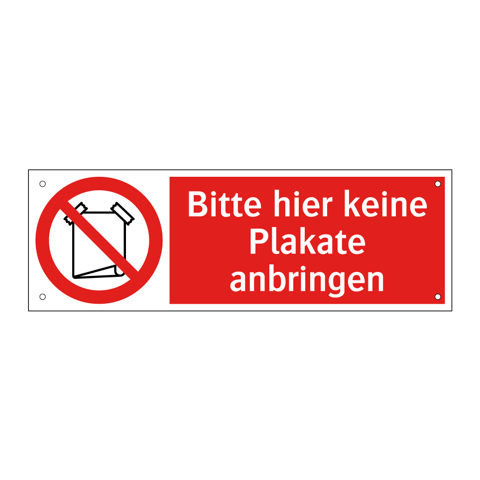 Bitte hier keine Plakate anbringen
