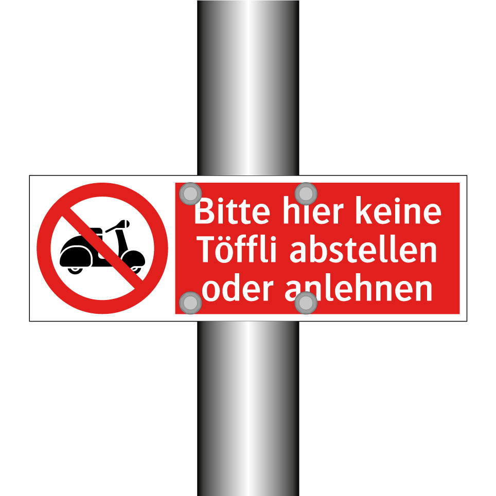 Bitte hier keine Töffli abstellen oder anlehnen