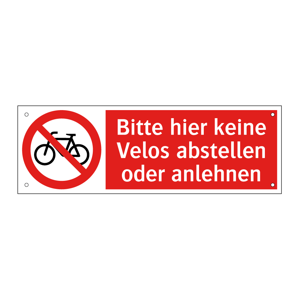 Bitte hier keine Velos abstellen oder anlehnen