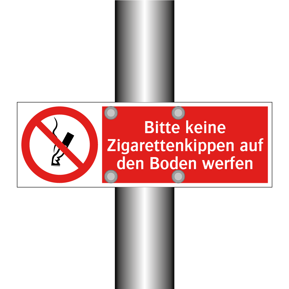 Bitte keine Zigarettenkippen auf den Boden werfen