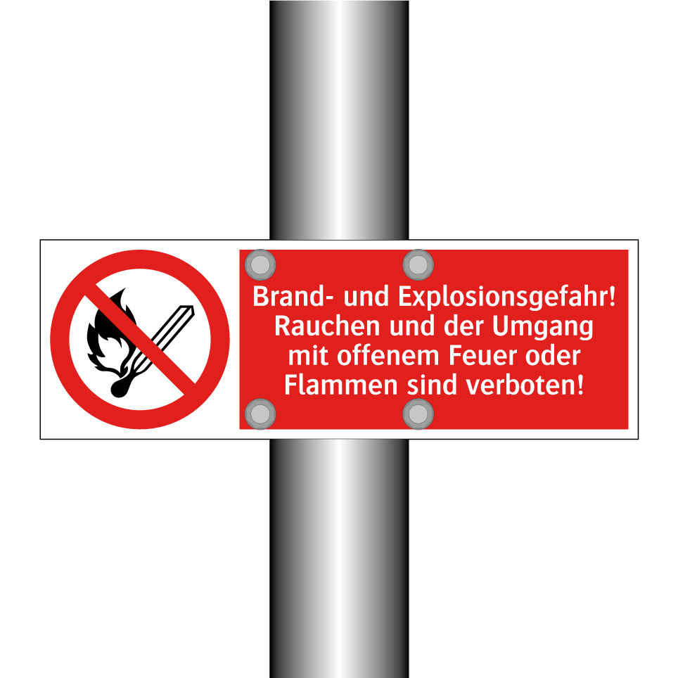 Brand- und Explosionsgefahr! Rauchen und der Umgang mit offenem Feuer oder Flammen sind verboten!