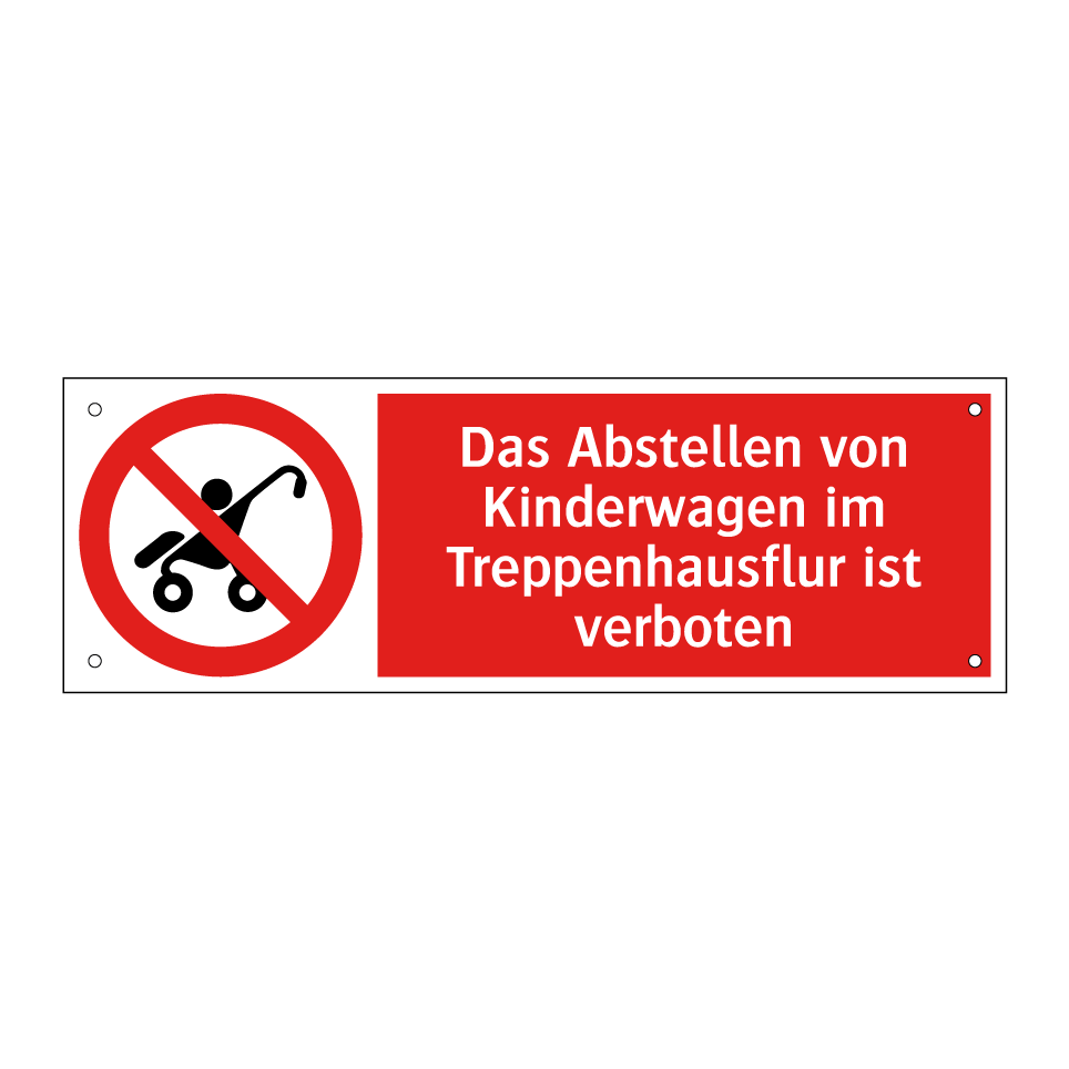 Das Abstellen von Kinderwagen im Treppenhausflur ist verboten