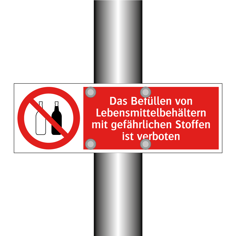 Das Befüllen von Lebensmittelbehältern mit gefährlichen Stoffen ist verboten