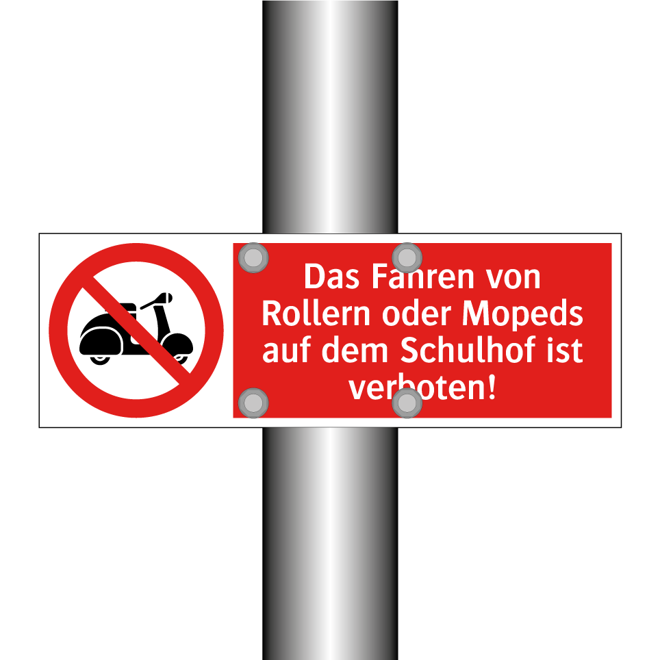 Das Fahren von Rollern oder Mopeds auf dem Schulhof ist verboten!