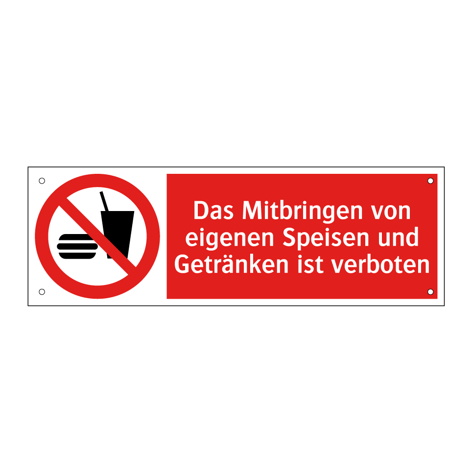 Das Mitbringen von eigenen Speisen und Getränken ist verboten