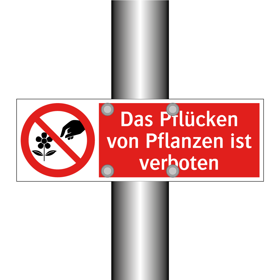 Das Pflücken von Pflanzen ist verboten