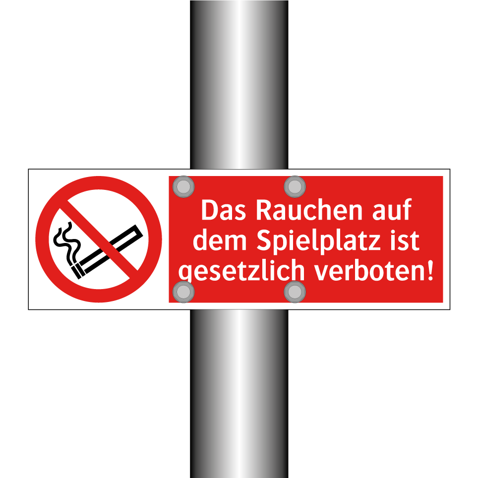 Das Rauchen auf dem Spielplatz ist gesetzlich verboten!