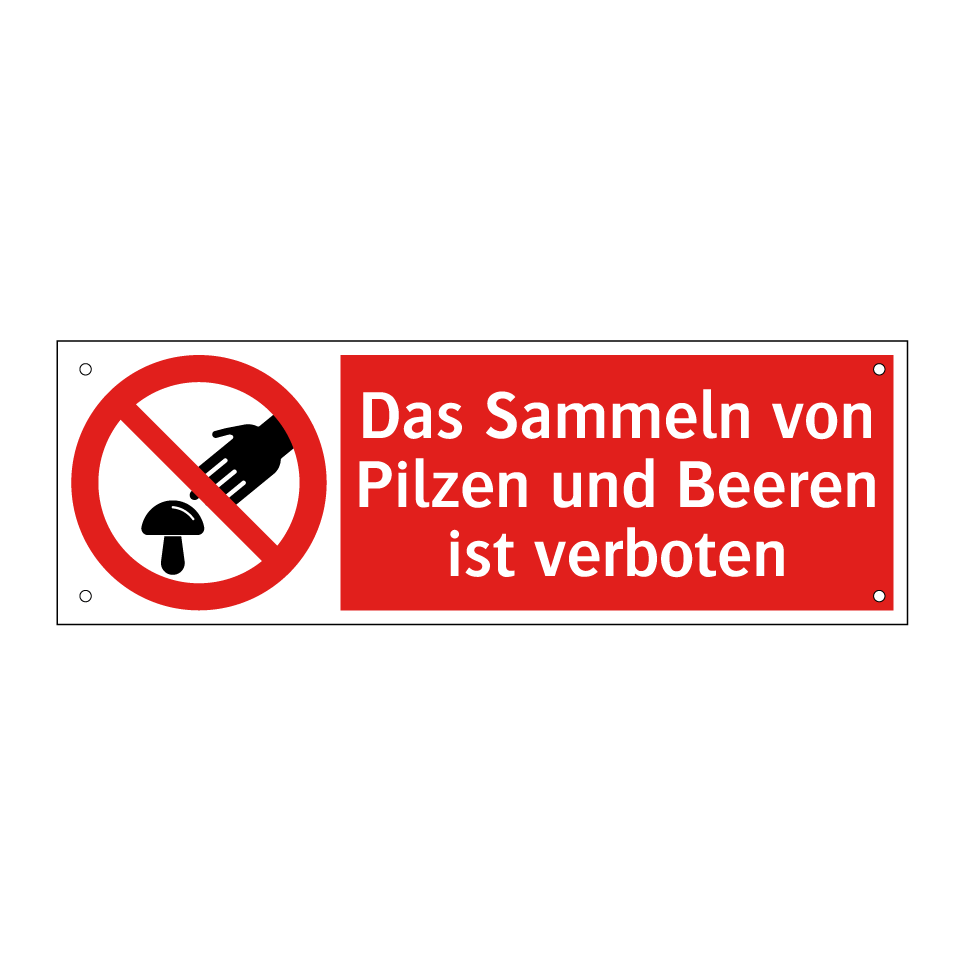 Das Sammeln von Pilzen und Beeren ist verboten