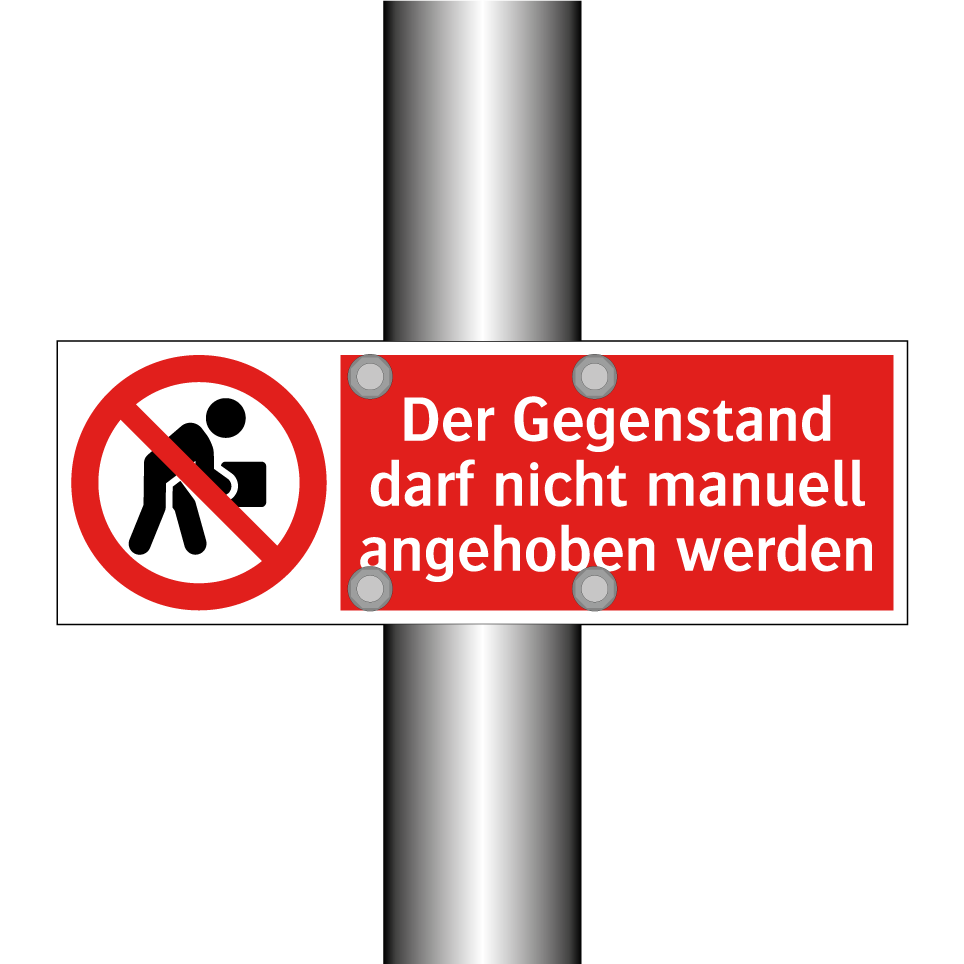Der Gegenstand darf nicht manuell angehoben werden