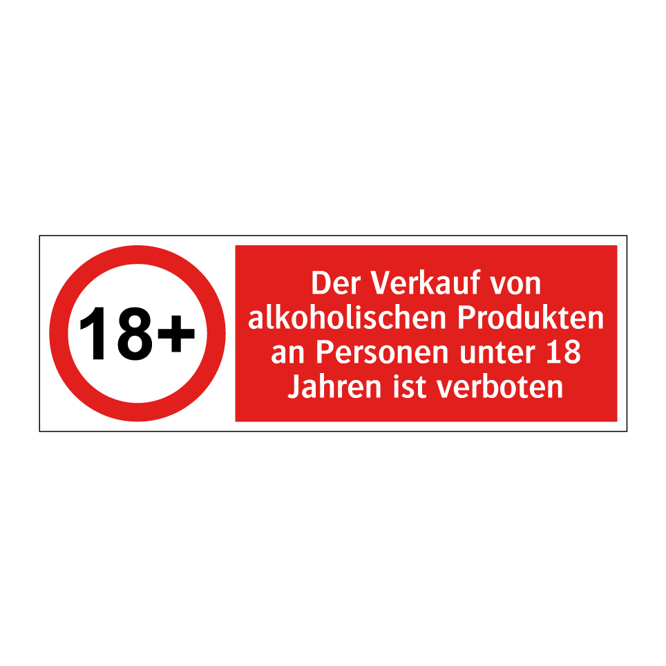 Der Verkauf von alkoholischen Produkten an Personen unter 18 Jahren ist verboten