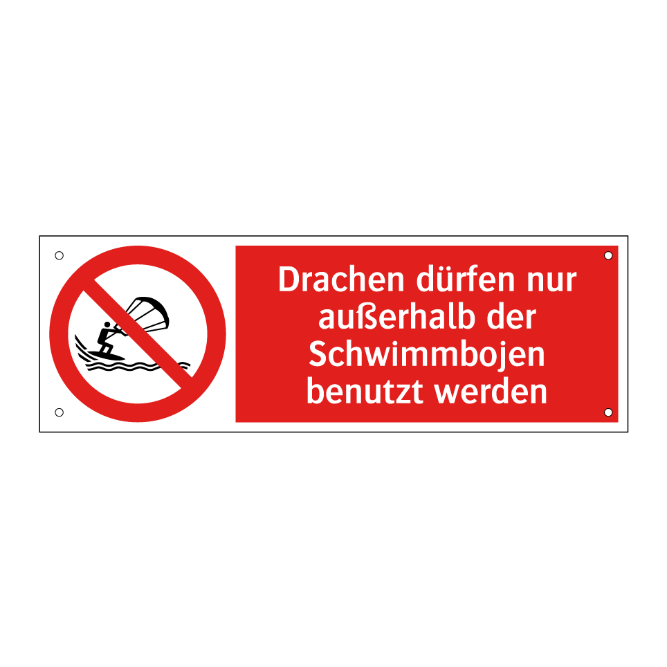 Drachen dürfen nur außerhalb der Schwimmbojen benutzt werden