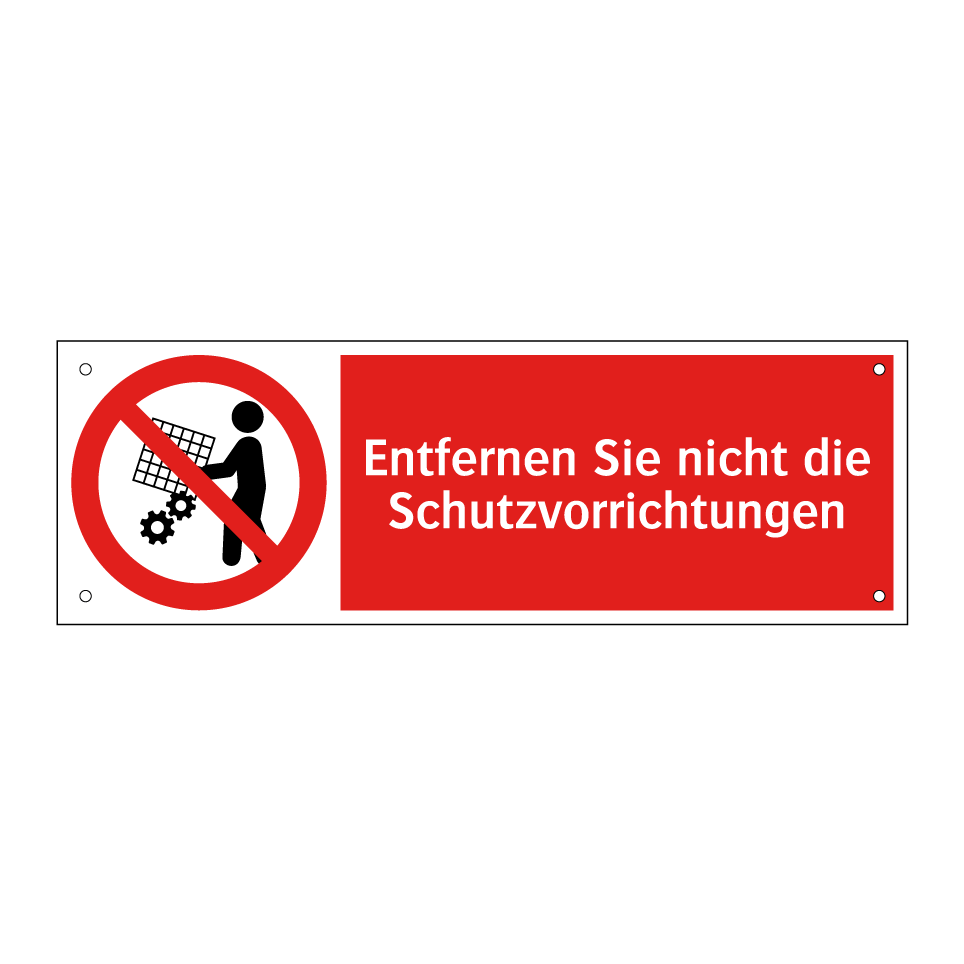 Entfernen Sie nicht die Schutzvorrichtungen