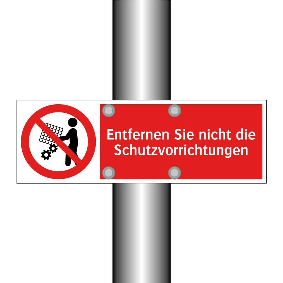 Entfernen Sie nicht die Schutzvorrichtungen