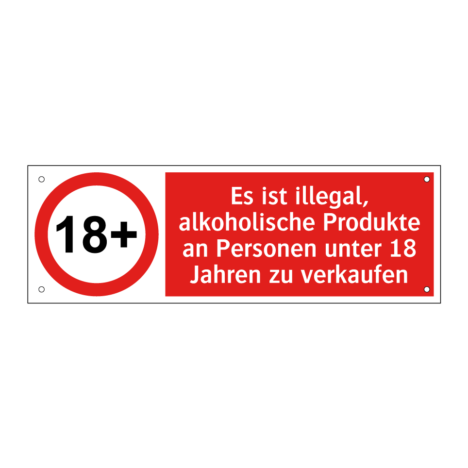 Es ist illegal, alkoholische Produkte an Personen unter 18 Jahren zu verkaufen