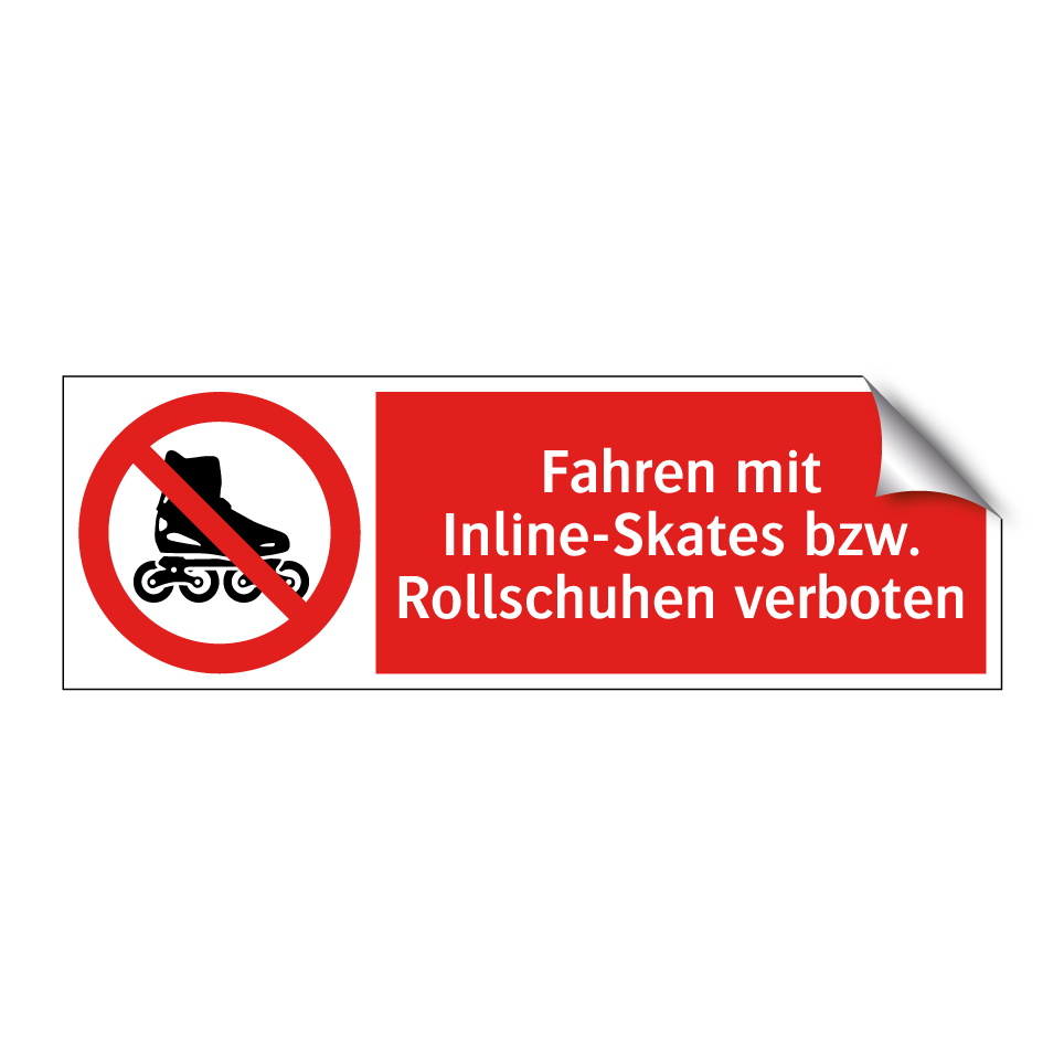 Fahren mit Inline-Skates bzw. Rollschuhen verboten