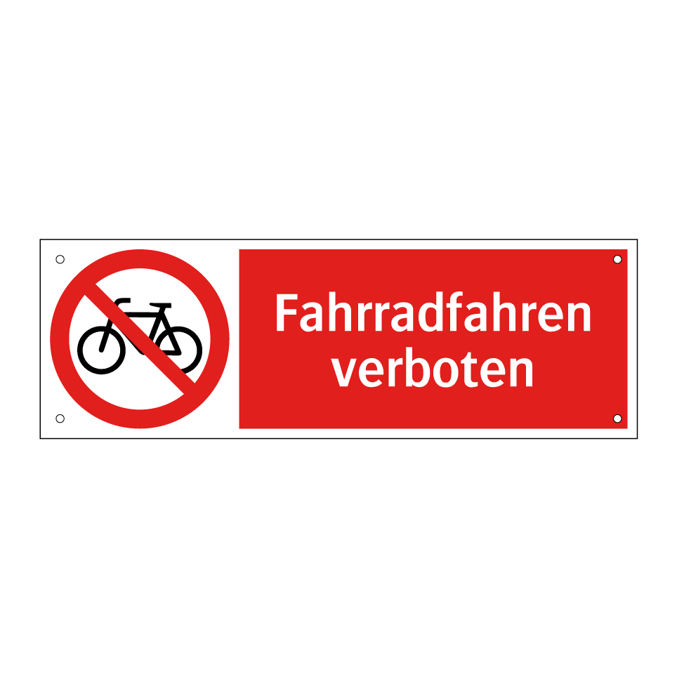 Fahrradfahren verboten