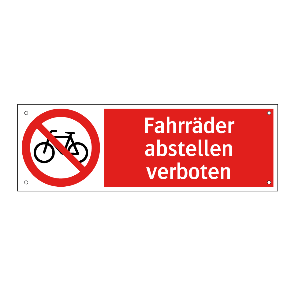 Fahrräder abstellen verboten