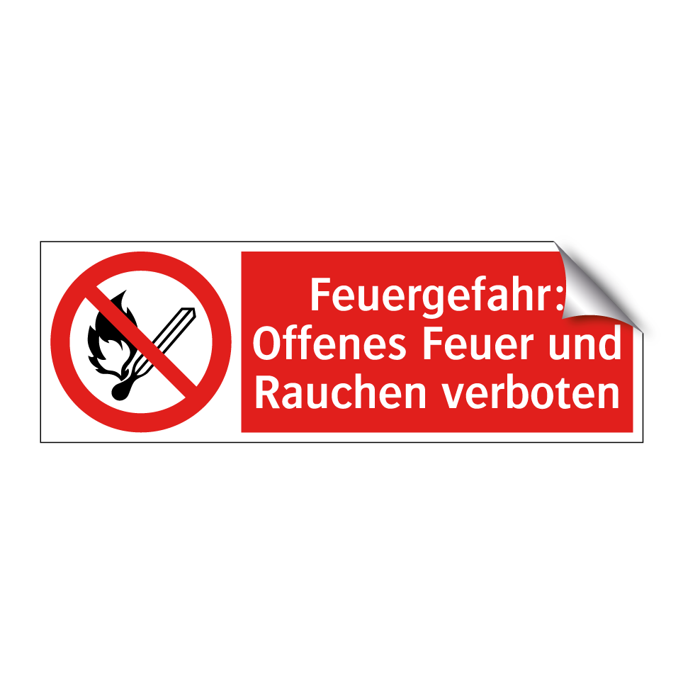 Feuergefahr: Offenes Feuer und Rauchen verboten